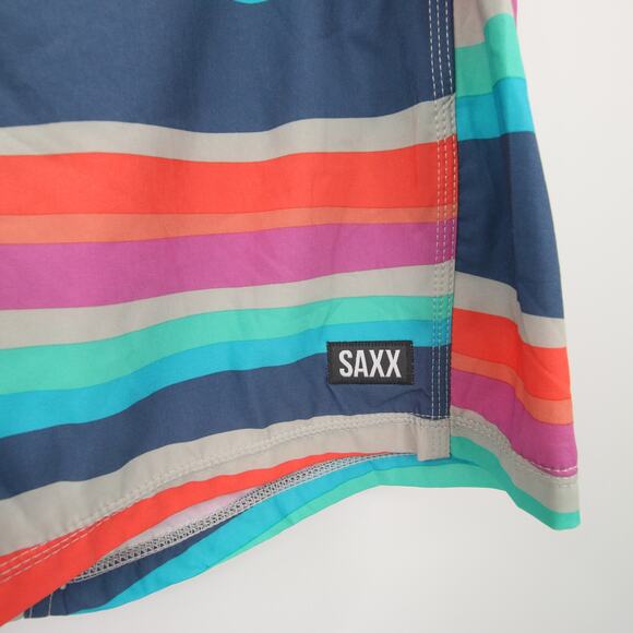 SAXX Swim Trunks Multicolor Striped Board Shorts Betawave Quick Dry Size 34 NWT - Picture 8 of 15